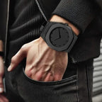 Arabic Aura Matte Black Watch with Butterfly Clasp