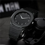 Arabic Aura Matte Black Watch with Butterfly Clasp