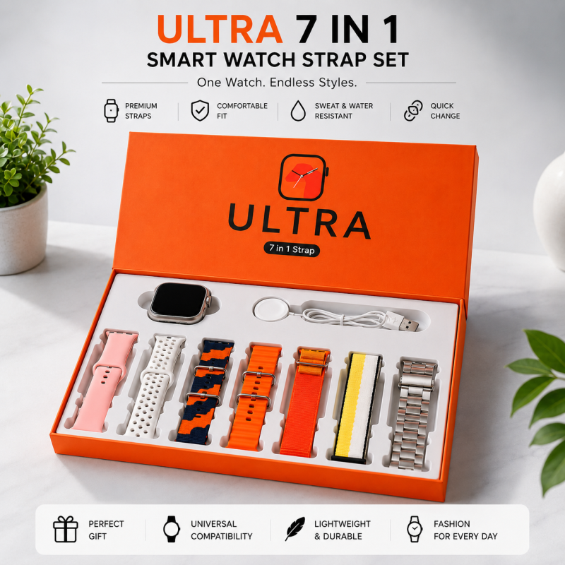 Ultra 7-in-1 Strap Smart Watch with Bluetooth Calling